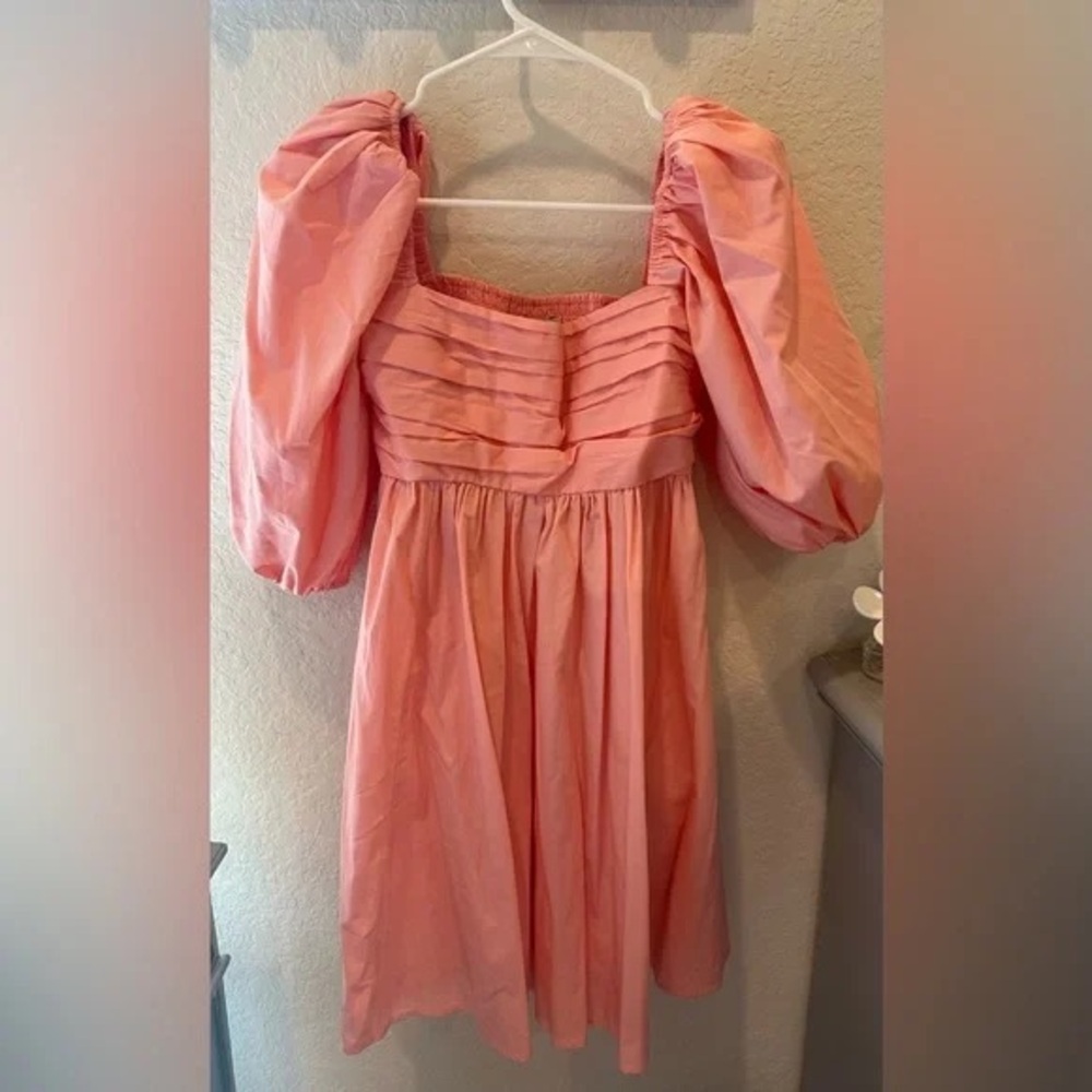 Abercrombie Emerson Puff Sleeve Salmon/Pink Dress